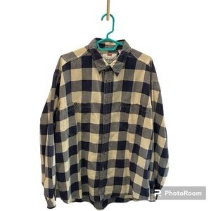 LEVI’s MENS BLUE CREAM BUFFALO PLAID SHIRT XL